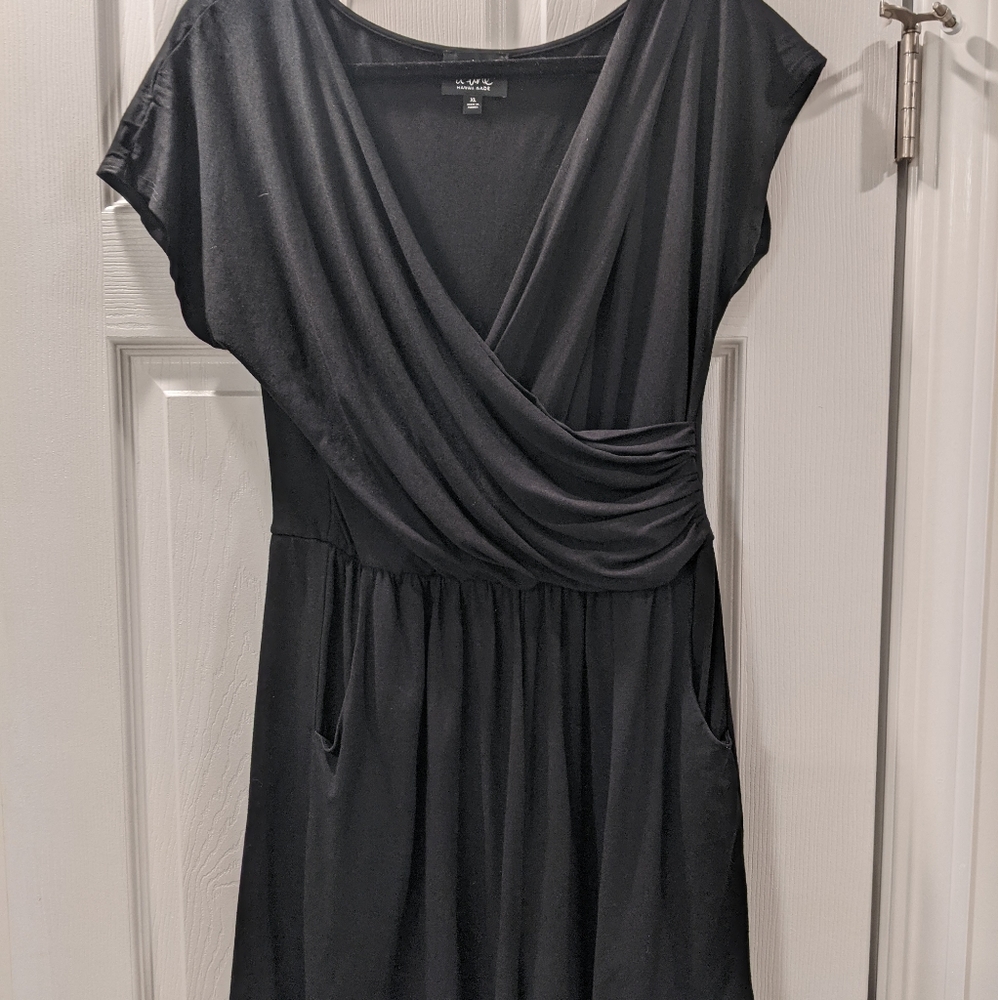 A-line surplice black romper